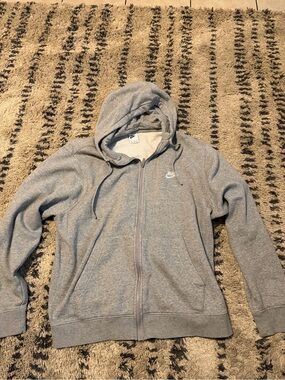 Nike Gray Full-Zip Hoodie Sweatshirt